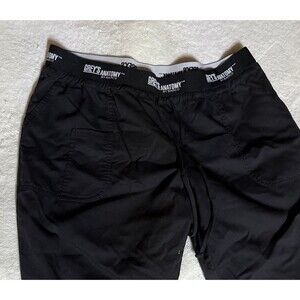 Grey's Anatomy by Barco Active Scrub Pants Black Women's XL Elastic Waist & Tie